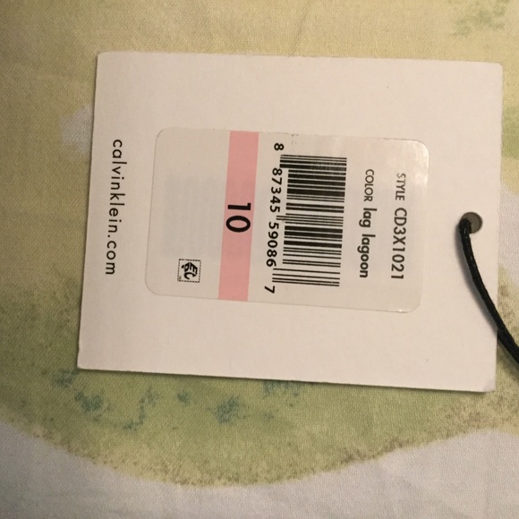 Calvin Klein teal cap sleeve dress lined and semi fitted size 10 - Picture 5 of 8